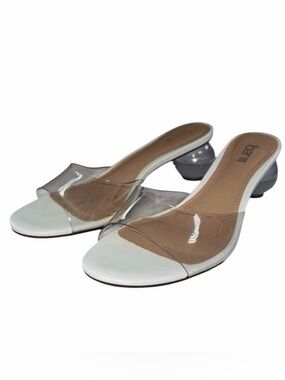 Bar III Clear Strap Mule Sandal Lucite Ball Heel
